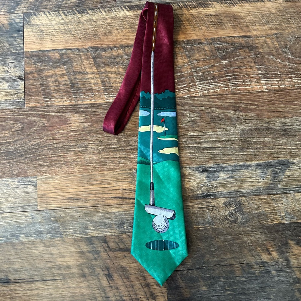 A. Rogers Green and Yellow golf tie